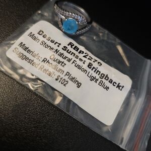 Ring Bomb PARTY RBPZ270 Rhodium Plated Ring with Light Blue Stone